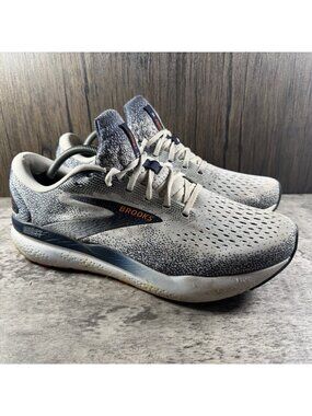 Brooks Ghost 16 Mens Shoes Size 11.5, Color: White/Peacoat/Orange